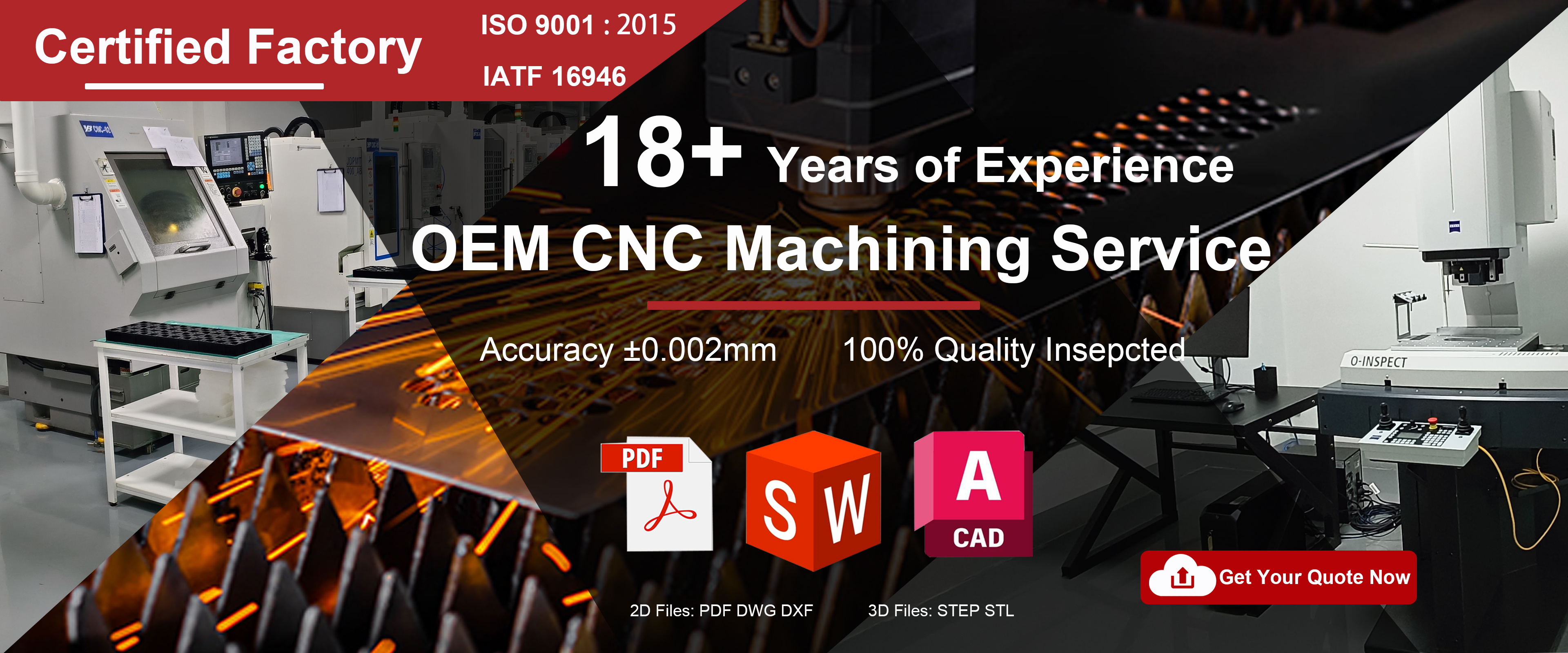 18+ Years of Experience OEM CNC Machining Service